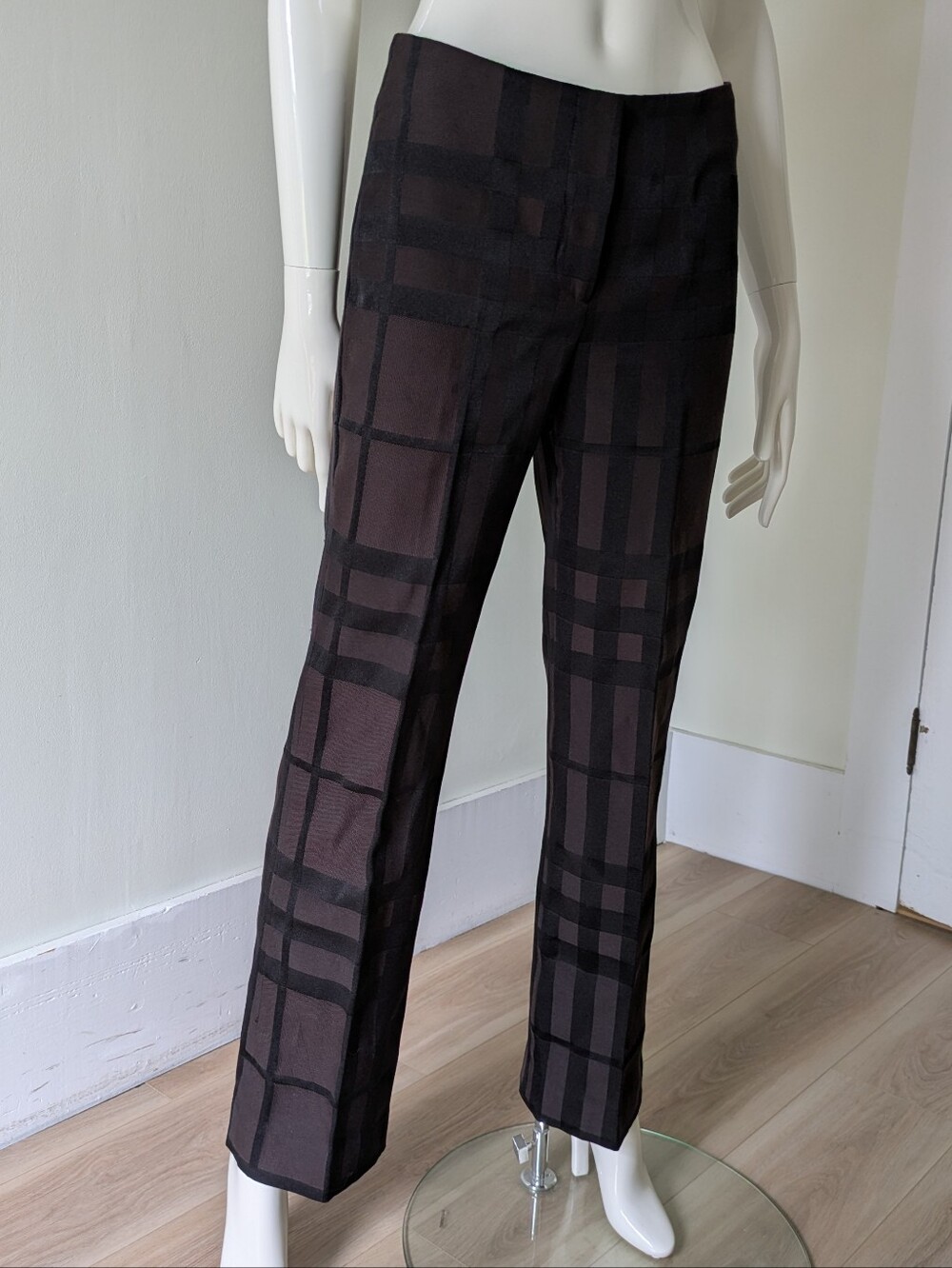 Vintage Burberry London Overdyed Plaid Trousers/Pants - Made In Italy - Sz 4 - Picture 5 of 17